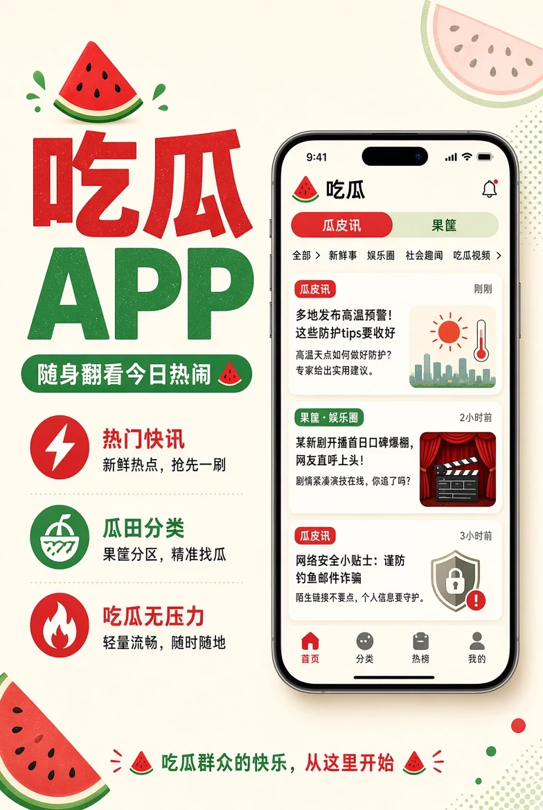 吃瓜APP移动阅读界面